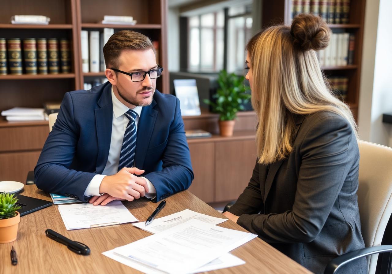 Attorney discussing third-party car accident claim with client