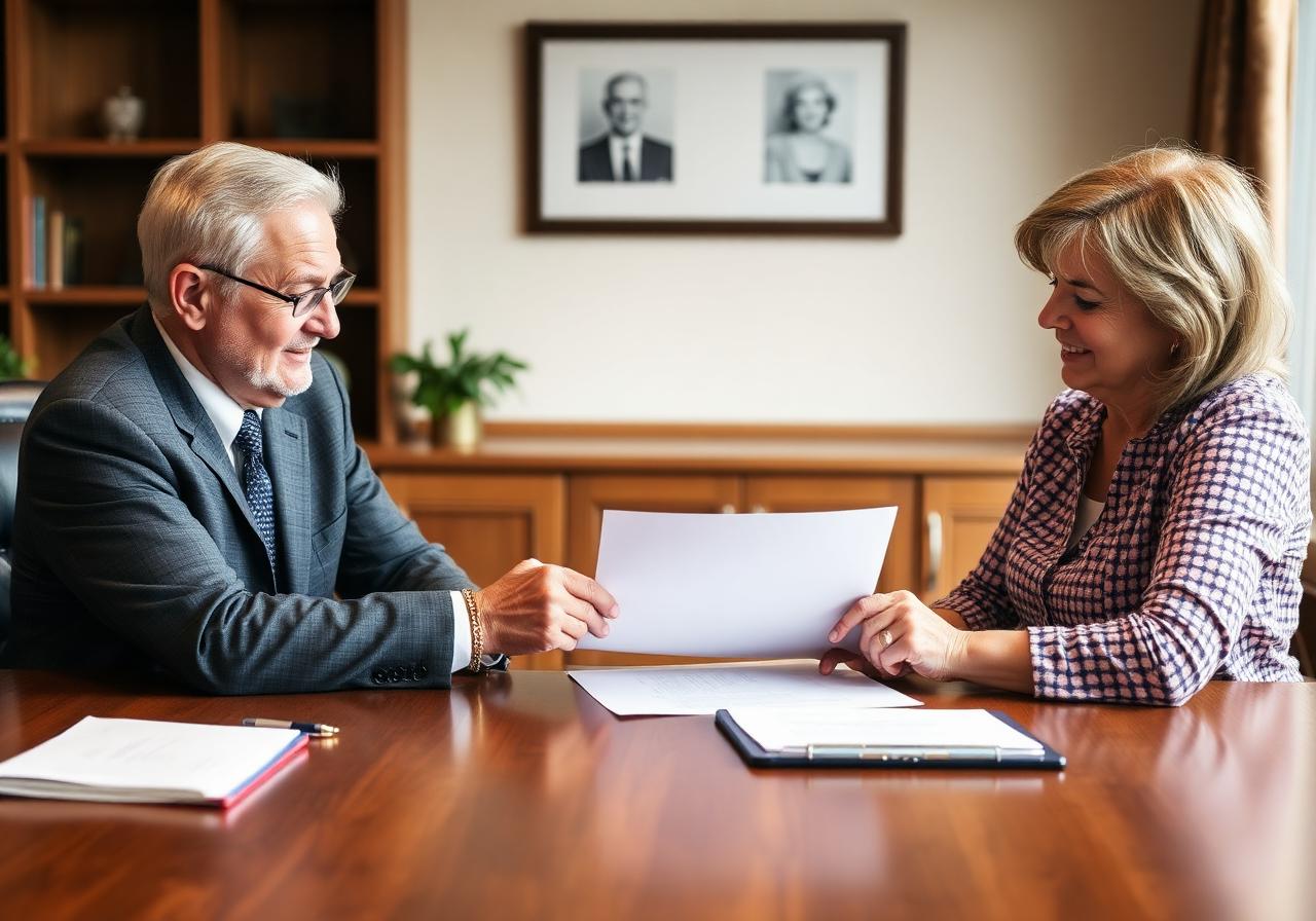 Senior couple meeting with attorney on Medicaid planning