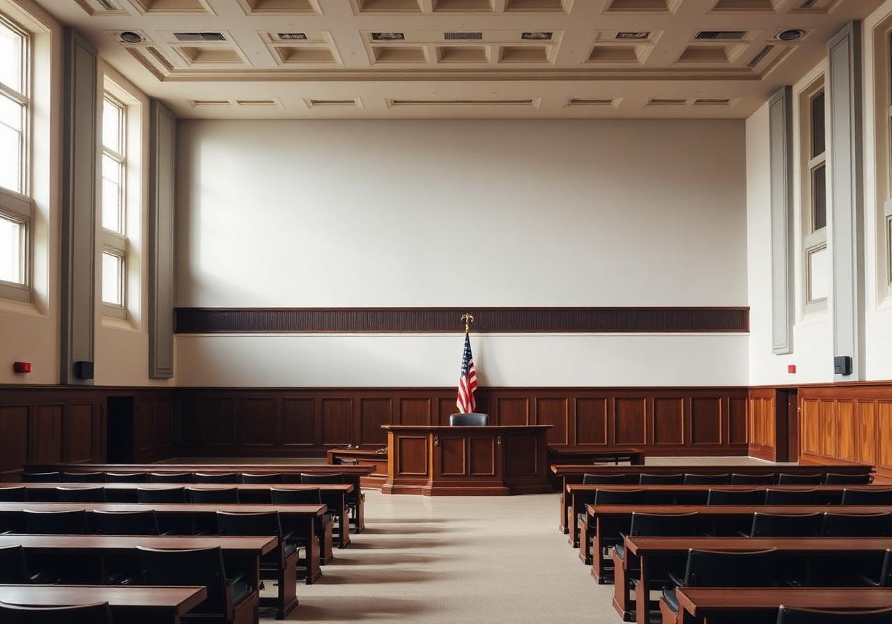 Empty Michigan courtroom